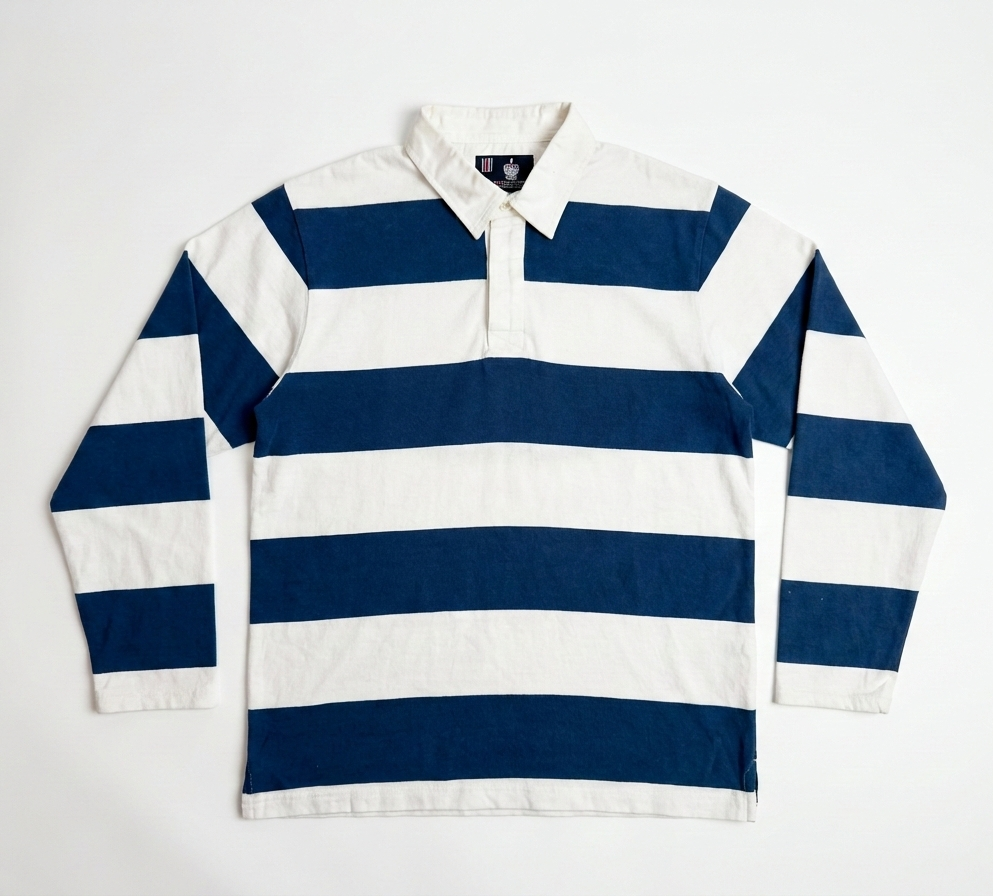 Long Sleeve Striped Polo