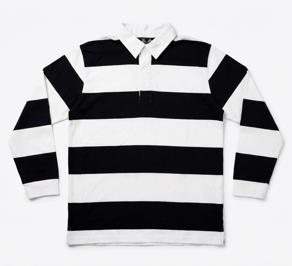 Long Sleeve Striped Polo